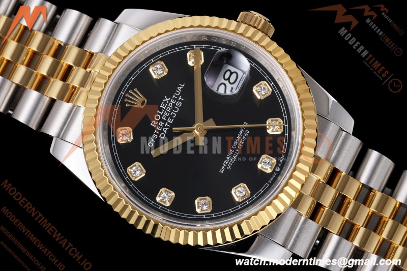 Rolex - Datejust 126233 36mm Jub Flt 904L YG/SS Blk/Dia QF SH3235