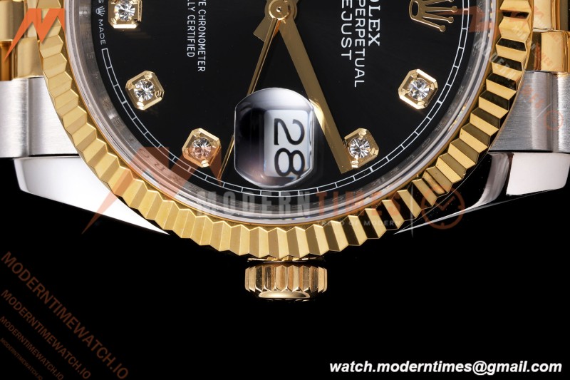 Rolex - Datejust 126233 36mm Jub Flt 904L YG/SS Blk/Dia QF SH3235