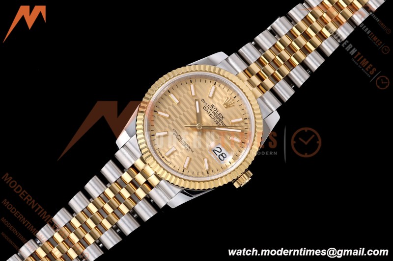 Rolex - Datejust 126233 36mm Jub Flt 904L YG/SS G-Wave/Stk QF SH3235