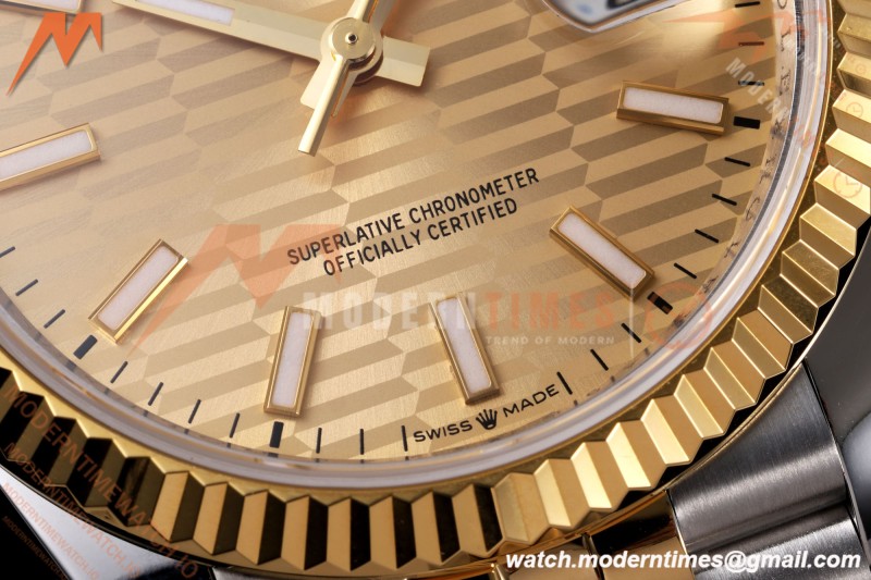 Rolex - Datejust 126233 36mm Jub Flt 904L YG/SS G-Wave/Stk QF SH3235