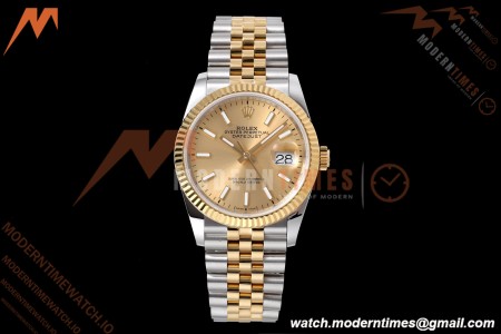 Rolex - Datejust 126233 36mm Jub Flt 904L YG/SS Gold/Stk QF SH3235