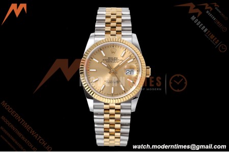 Rolex - Datejust 126233 36mm Jub Flt 904L YG/SS Gold/Stk QF SH3235