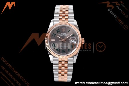 Rolex - Datejust 126231 36mm Jub Flt 904L RG/SS Grey Wimbledon/Roman QF SH3235