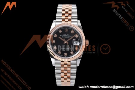 Rolex - Datejust 126231 36mm Jub Flt 904L RG/SS Blk/Dia QF SH3235