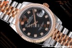 Rolex - Datejust 126231 36mm Jub Flt 904L RG/SS Blk/Dia QF SH3235