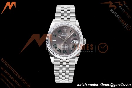 Rolex - Datejust 126234 36mm Wimbledon Jub Flt 904L SS/SS Grey/Rmn QF SH3235