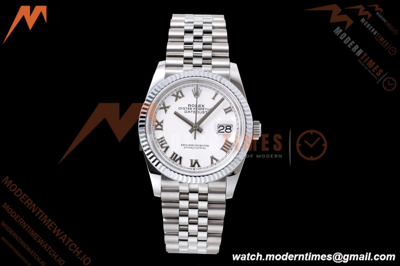 Rolex - Datejust 126234 36mm Jub Flt 904L SS/SS Wht/Rmn QF SH3235 | 롤렉스 - 데이저스트 126234 36mm 주빌리 플라이트 904L SS/SS 화이트/로마 숫자 QF SH3235