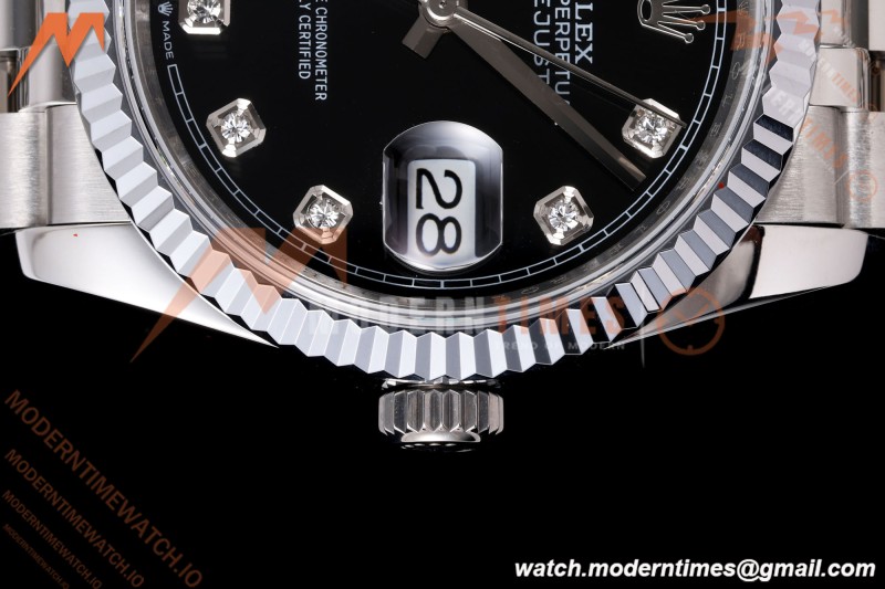 Rolex - Datejust 126234 36mm Jub Flt 904L SS/SS Blk/Dia QF SH3235 | 롤렉스 - 데이저스트 126234 36mm 주빌리 플라이트 904L SS/SS 블랙/다이아몬드 QF SH3235