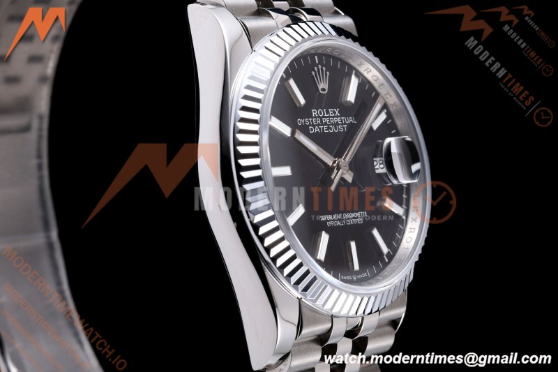 Rolex - Datejust 126234 36mm Jub Flt 904L SS/SS Blk/Stk QF SH3235 | 롤렉스 - 데이저스트 126234 36mm 주빌리 플라이트 904L SS/SS 블랙/스트라이프 QF SH3235