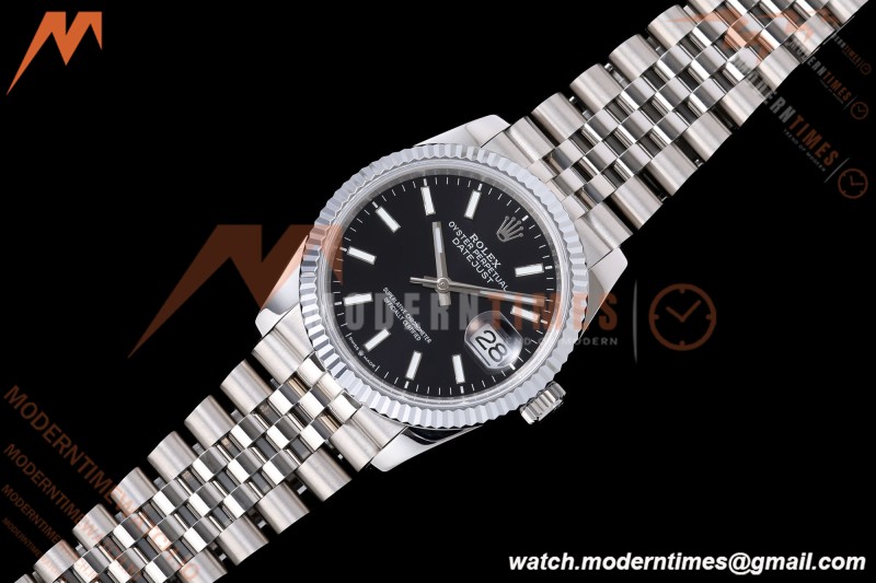 Rolex - Datejust 126234 36mm Jub Flt 904L SS/SS Blk/Stk QF SH3235 | 롤렉스 - 데이저스트 126234 36mm 주빌리 플라이트 904L SS/SS 블랙/스트라이프 QF SH3235