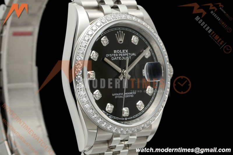 Rolex - Datejust 126284RBR 36mm Jub Dia 904L SS/SS Blk/Dia VSF VS3235 | 롤렉스 - 데이저스트 126284RBR 36mm 주빌리 다이아 904L 스테인리스 스틸/스테인리스 스틸 블랙/다이아 VSF VS3235
