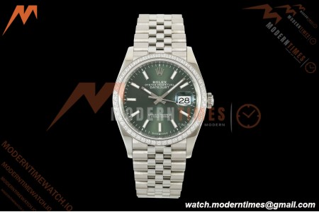 Rolex - Datejust 126284RBR 36mm Jub Dia 904L SS/SS Grn/Dia VSF VS3235 | 롤렉스 - 데이저스트 126284RBR 36mm 주빌리 다이아 904L 스테인리스 스틸/스테인리스 스틸 그린/다이아 VSF VS3235