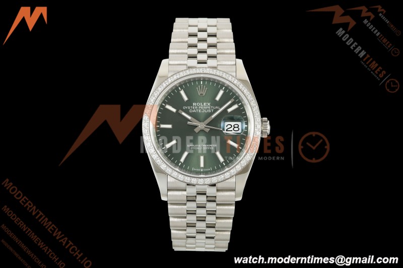 Rolex - Datejust 126284RBR 36mm Jub Dia 904L SS/SS Grn/Dia VSF VS3235 | 롤렉스 - 데이저스트 126284RBR 36mm 주빌리 다이아 904L 스테인리스 스틸/스테인리스 스틸 그린/다이아 VSF VS3235