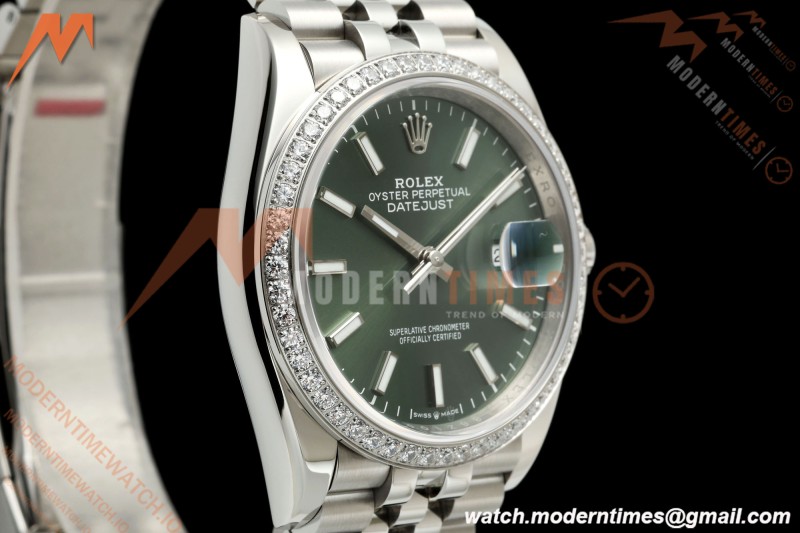 Rolex - Datejust 126284RBR 36mm Jub Dia 904L SS/SS Grn/Dia VSF VS3235 | 롤렉스 - 데이저스트 126284RBR 36mm 주빌리 다이아 904L 스테인리스 스틸/스테인리스 스틸 그린/다이아 VSF VS3235