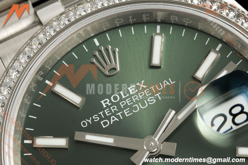 Rolex - Datejust 126284RBR 36mm Jub Dia 904L SS/SS Grn/Dia VSF VS3235 | 롤렉스 - 데이저스트 126284RBR 36mm 주빌리 다이아 904L 스테인리스 스틸/스테인리스 스틸 그린/다이아 VSF VS3235