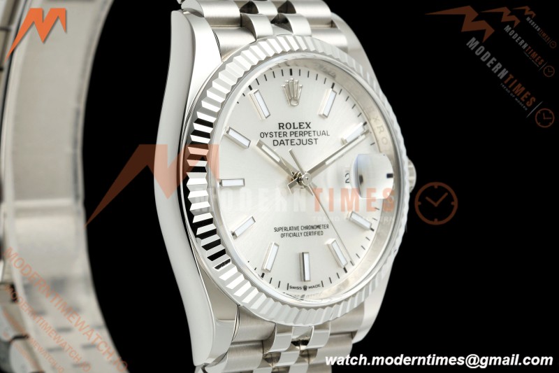 Rolex - Datejust 126234 36mm Jub Flt 904L SS/SS Silv/Stk VF DD3235