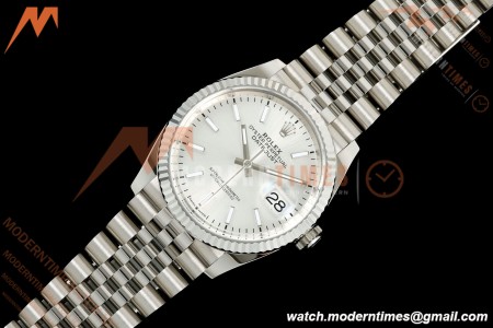 Rolex - Datejust 126234 36mm Jub Flt 904L SS/SS Silv/Stk VF DD3235