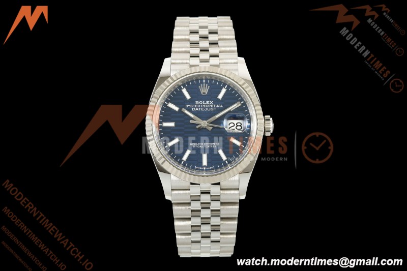 Rolex - Datejust 126234 36mm Jub Flt 904L SS/SS F-Blu/Stk VF DD3235