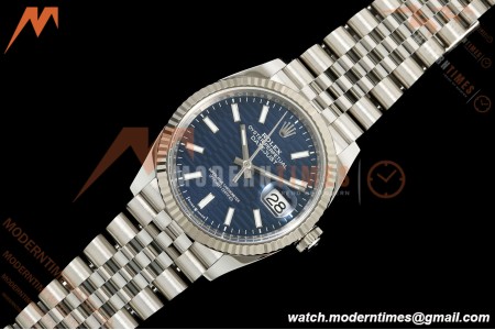 Rolex - Datejust 126234 36mm Jub Flt 904L SS/SS F-Blu/Stk VF DD3235