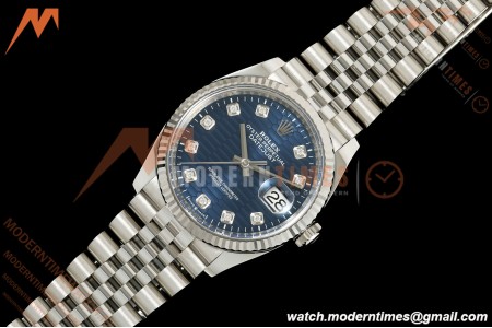 Rolex - Datejust 126234 36mm Jub Flt 904L SS/SS F-Blu/Dia VF DD3235