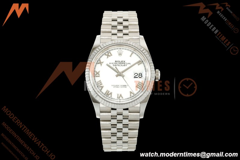 Rolex - Datejust 126234 36mm Jub Flt 904L SS/SS Wht/Rmn VF DD3235 | 롤렉스 - 데이트저스트 126234 36mm 주빌리 플라이트 904L SS/SS 화이트/로마 VF DD3235
