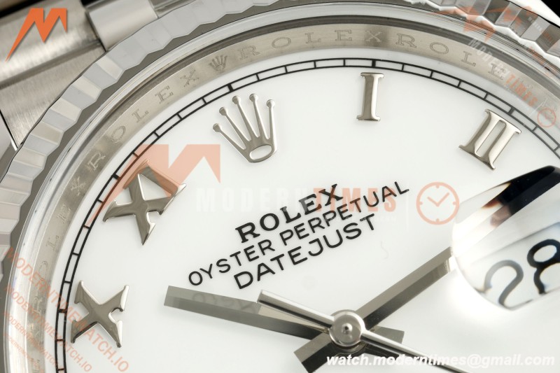 Rolex - Datejust 126234 36mm Jub Flt 904L SS/SS Wht/Rmn VF DD3235 | 롤렉스 - 데이트저스트 126234 36mm 주빌리 플라이트 904L SS/SS 화이트/로마 VF DD3235