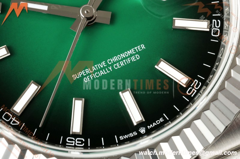 Rolex - Datejust 126334 41mm Jub Flt 904L SS/SS Ombre Green/Stk QF JH3235 Free Sprung