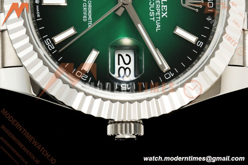 Rolex - Datejust 126334 41mm Jub Flt 904L SS/SS Ombre Green/Stk QF JH3235 Free Sprung