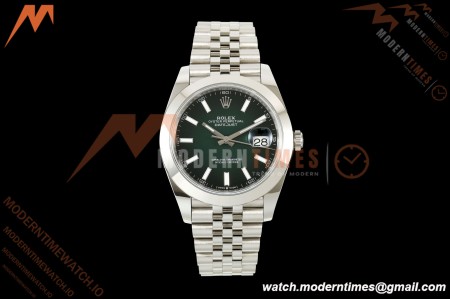 Rolex - Datejust 126300 41mm 904L  Jub Smt SS/SS Ombre Green/Stk ARF DD3235
