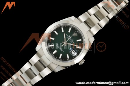 Rolex - Datejust 126300 41mm 904L  Oys Smt SS/SS Ombre Green/Stk ARF DD3235