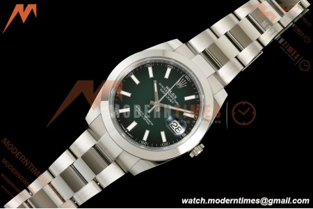 Rolex - Datejust 126300 41mm 904L  Oys Smt SS/SS Ombre Green/Stk ARF DD3235