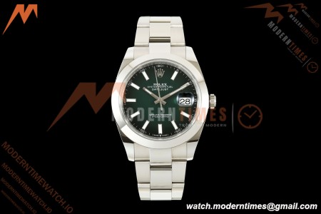 Rolex - Datejust 126300 41mm 904L  Oys Smt SS/SS Ombre Green/Stk ARF DD3235