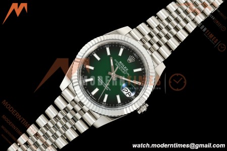 Rolex - Datejust 126334 41mm Jub Flt 904L SS/SS Ombre Green/Stk SEEKF DD3235