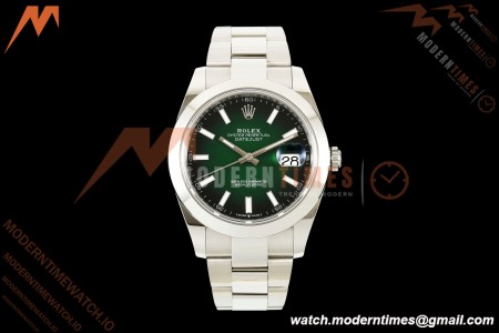 Rolex - Datejust 126334 41mm Oys Smth 904L SS/SS Ombre Green/Stk SEEKF DD3235