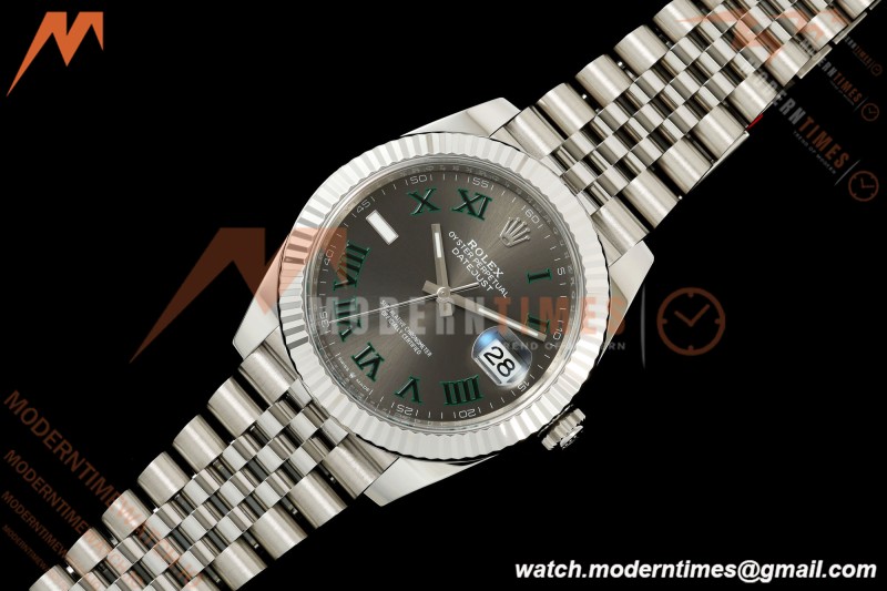 Rolex - Datejust 126334 41mm Wimbledon Jub Flt 904L SS/SS Grey/Rmn RWF JH3235 Free Sprung