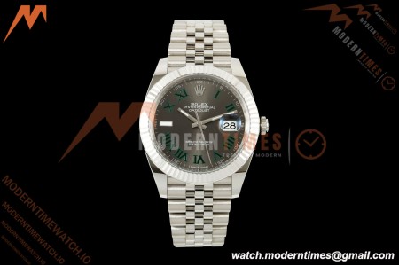 Rolex - Datejust 126334 41mm Wimbledon Jub Flt 904L SS/SS Grey/Rmn RWF JH3235 Free Sprung
