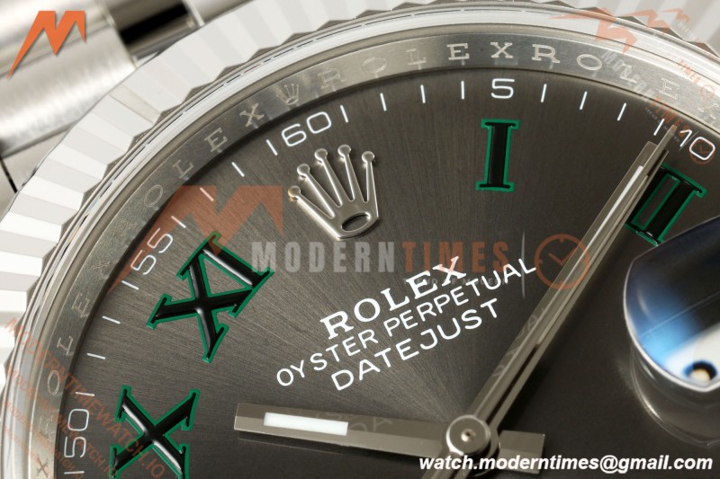 Rolex - Datejust 126334 41mm Wimbledon Jub Flt 904L SS/SS Grey/Rmn RWF JH3235 Free Sprung