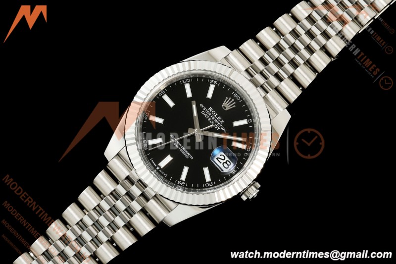 Rolex - Datejust 126334 41mm Jub Flt 904L SS/SS Blk/Stk RWF JH3235 Free Sprung