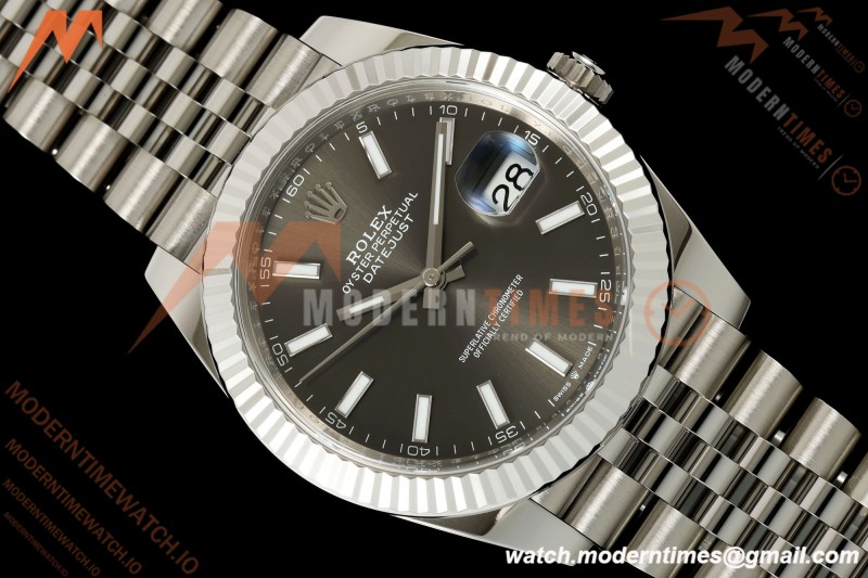 Rolex - Datejust 126334 41mm Jub Flt 904L SS/SS Grey/Stk RWF JJH3235 Free Sprung