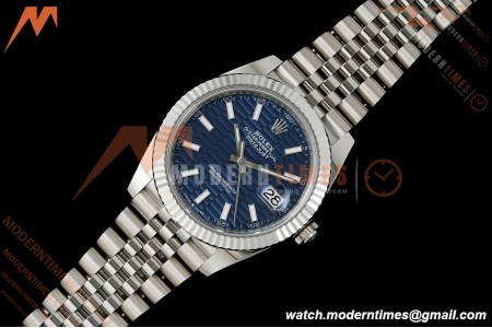 Rolex - Datejust 126334 41mm Jub Flt 904L SS/SS Blue Textured/Stk RWF JH3235 Free Sprung