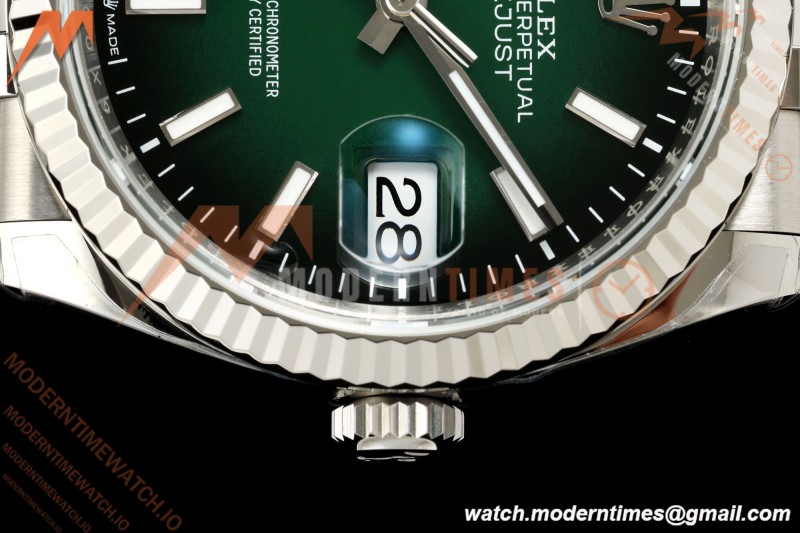 Rolex - Datejust 126234 36mm Jub Flt 904L SS/SS Ombre Green/Stk VSF V2 DD3235