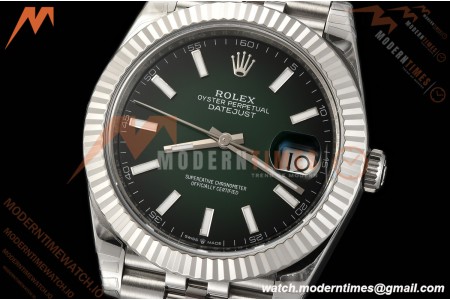 Rolex - Datejust 126334 41mm Jub Flt 904L SS/SS Ombre Green/Stk VSF V2 DD3235 Free Sprung
