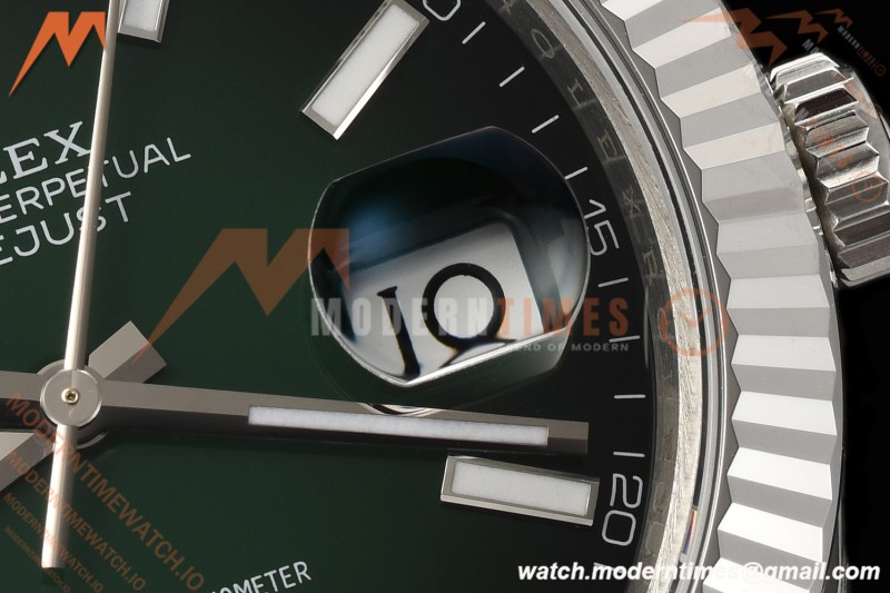 Rolex - Datejust 126334 41mm Jub Flt 904L SS/SS Ombre Green/Stk VSF V2 DD3235 Free Sprung