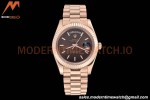 Rolex - DayDate 40mm Flt/Pres RG/RG Brown Stick GDF MY8215