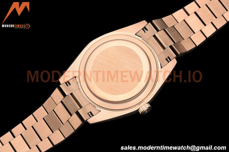 Rolex - DayDate 40mm Flt/Pres RG/RG Brown Stick GDF MY8215