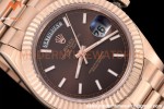 Rolex - DayDate 40mm Flt/Pres RG/RG Brown Stick GDF MY8215