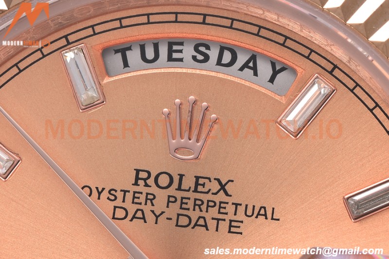 Rolex - DayDate 40mm Flt/Pres RG/RG Champagne Diamond GDF MY8215