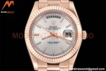 Rolex - DayDate 40mm Flt/Pres RG/RG Silver Stick GDF MY8215