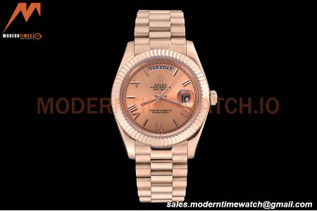 Rolex - DayDate 40mm Flt/Pres RG/RG Champagne Rmn GDF MY8215