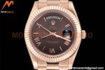 Rolex - DayDate 40mm Flt/Pres RG/RG Brown Roman GDF MY8215